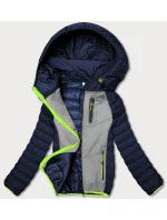 Tmavě dámská sportovní bunda s vsadkami model 18423282 - J.STYLE Tmavě dámská sportovní bunda s vsadkami model 18423282 - J.STYLE