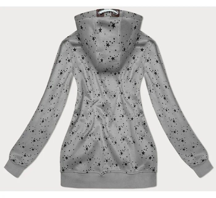 Šedá dámská rozepínací mikina se vzorem model 19690656 - 6&8 Fashion