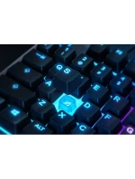 SteelSeries Apex 3 Gaming Keyboard, US Layout, Wired, Black SteelSeries Apex 3 Gaming Keyboard Vodotesná IP32 pre ochranu proti poliatiu, prispôsobiteľné 10-zónové RGB osvetlenie reaguje na hry a Discord, tiché herné spínače vydržia dlho