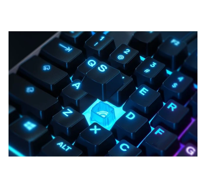 SteelSeries Apex 3 Gaming Keyboard, US Layout, Wired, Black SteelSeries Apex 3 Gaming Keyboard Vodotesná IP32 pre ochranu proti poliatiu, prispôsobiteľné 10-zónové RGB osvetlenie reaguje na hry a Discord, tiché herné spínače vydržia dlho
