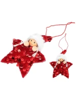 SADA PRÍVESKOV 3 KS HVIEZDIČKY BÁBIKY FLITRE ČERVENÁ