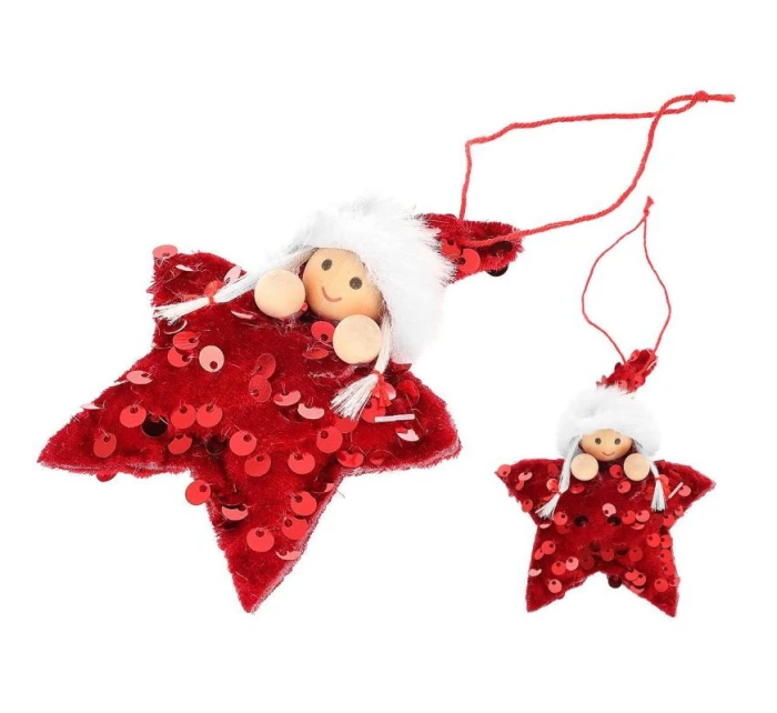 SADA PRÍVESKOV 3 KS HVIEZDIČKY BÁBIKY FLITRE ČERVENÁ