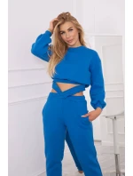 Hrejivá súprava s krátkou mikinou nevädzovo modrá