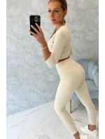 Pruhovaná souprava světle béžová Pruhovaná souprava světle béžová