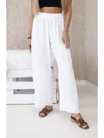Kalhoty se širokými nohavicemi ecru Kalhoty se širokými nohavicemi ecru