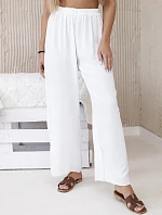 Nohavice so širokými nohavicami ecru