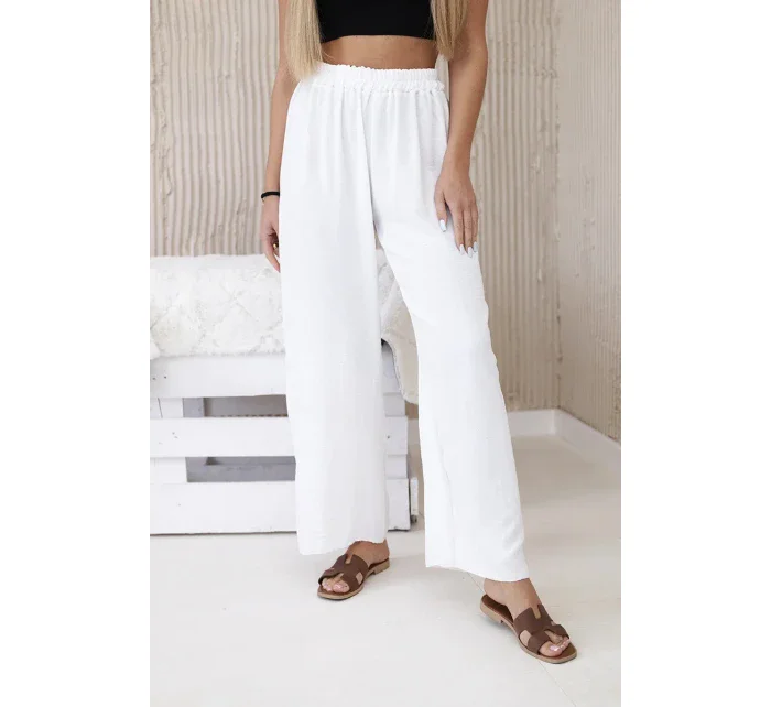 Kalhoty se širokými nohavicemi ecru Kalhoty se širokými nohavicemi ecru