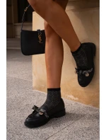 Damskie Mokasyny Z Kokardą S.Barski HY42-331 Czarne