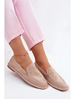 Dámské ploché mokasíny s lemovkou Vinceza Béžové Dámské ploché mokasíny s lemovkou Vinceza Béžové