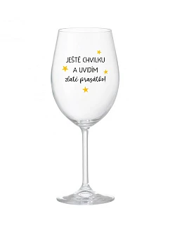 JUST MOMENT TO SEE THE GOLDEN FRIEND - číry pohár na víno 350 ml