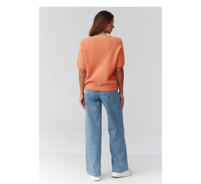 Sveter s krátkym rukávom model 224080 Makadamia Sveter s krátkym rukávom model 224080 Makadamia