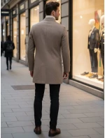 Pánsky jednoradový kabát hnedý FashionStreet CX0442