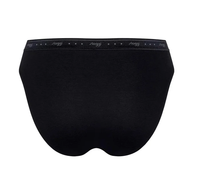 Dámské kalhotky 24/7 100 Tai 3P - BLACK - černá 0004 - SLOGGI