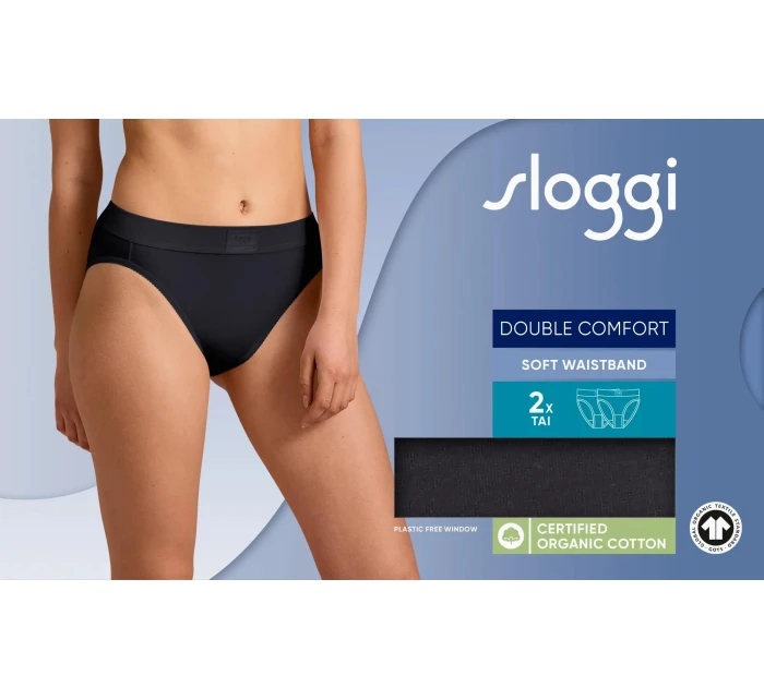 sloggi Double Comfort T Tai 2P - BLACK - SLOGGI BLACK - SLOGGI