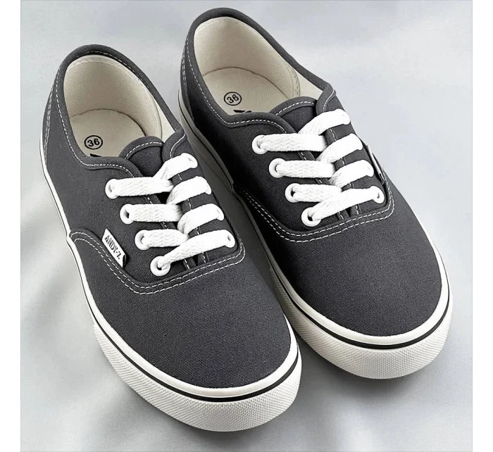 Tmavě šedé šněrovací dámské tenisky model 17134057 - ANDY-Z