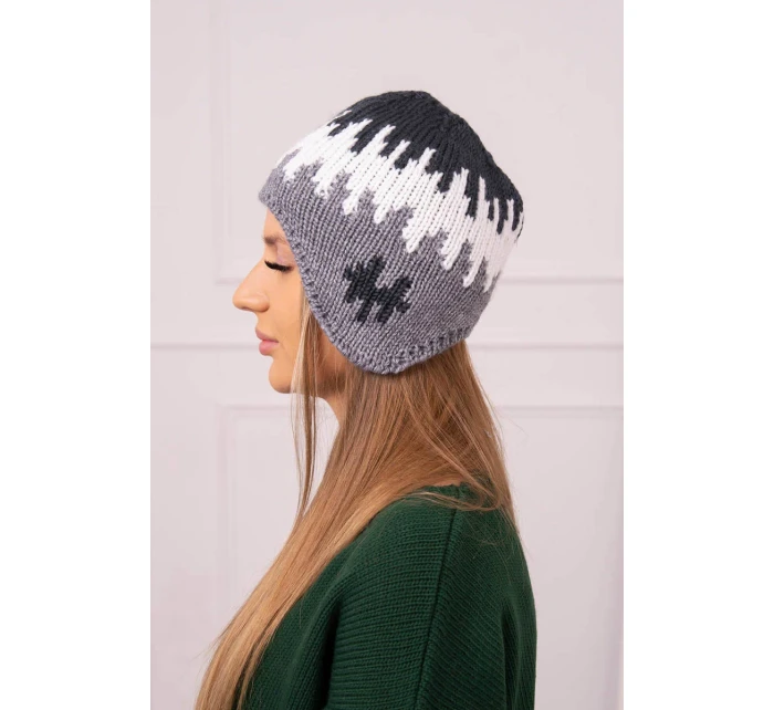 Dámska čiapka Nikol K405 graphite+white+dark grey