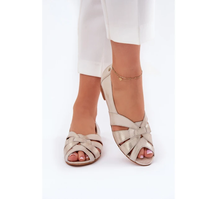 Kožené Baleríny S   Zlatá model 21692623 - Maciejka