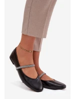 Dámské baleríny s lesklými pásky černé Ilirene Dámské baleríny s lesklými pásky černé Ilirene