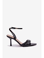 Dámske sandále na podpätku z ekokože Black Sedira Dámske sandále na podpätku z ekokože Black Sedira