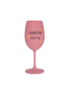 Vianočný pohár - ružový pohár na víno 350 ml