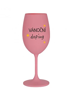 Vianočný pohár - ružový pohár na víno 350 ml