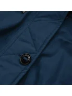 Tmavomodrá a ružová obojstranná dámska zimná bunda s kapucňou (w631) Tmavomodrá a ružová obojstranná dámska zimná bunda s kapucňou (w631)