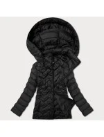 Čierna dámska prešívaná bunda s kapucňou J Style (16M9267-392)