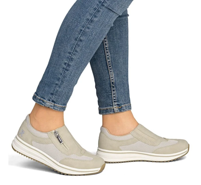 Rieker L5854-62 beige elevated dámske čižmy