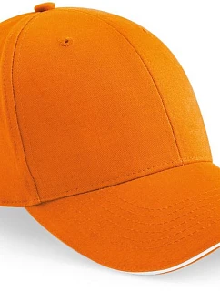 Beechfield B 20 6-panelová sendvičová čiapka „Athleisure“ 53.0020 oranžová/biela