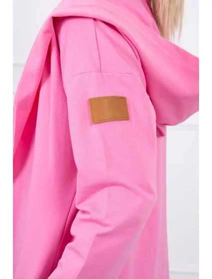 Dlhý kabát s kapucňou svetlo ružový Dlhý kabát s kapucňou svetlo ružový