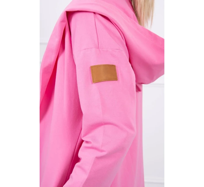 Dlhý kabát s kapucňou svetlo ružový Dlhý kabát s kapucňou svetlo ružový