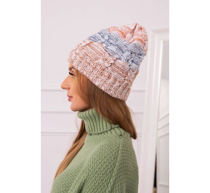 Fleecová čiapka Dolores K303 camel+jeans+red Fleecová čiapka Dolores K303 camel+jeans+red