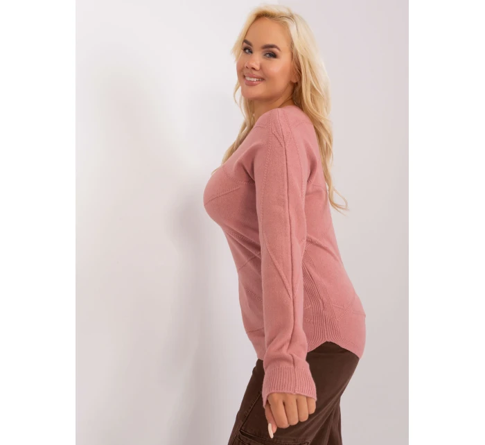 Sweter PM SW PM model 18949057 ciemny różowy - FPrice Sweter PM SW PM model 18949057 ciemny różowy - FPrice