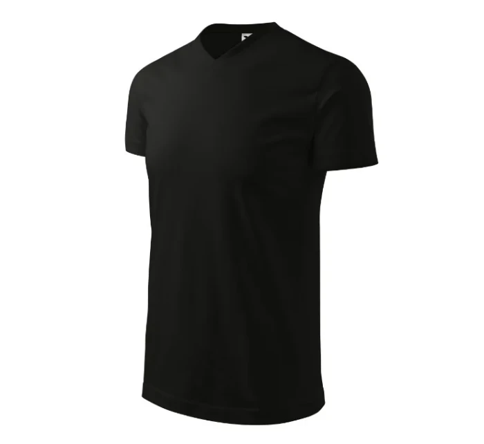Heavy V-neck tričko unisex černá