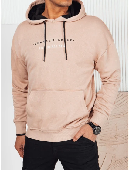 Pánská mikina s potiskem béžová Dstreet model 21976150 - FashionStreet