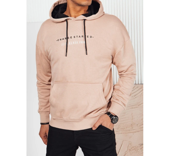 Pánská mikina s potiskem béžová Dstreet model 21976150 - FashionStreet