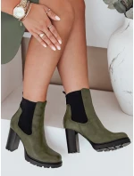 Dámské kozačky na podpatku zelené Dstreet model 21991960 - FashionStreet