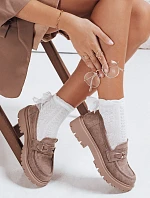 Dámske semišové béžové mokasíny FashionStreet ZY1126