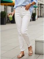Dámske džínsy s vysokým pásom mom fit white FashionStreet uy2959
