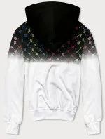 Pánska mikina na zips s farebnou potlačou čierna a biela (8B989-1)