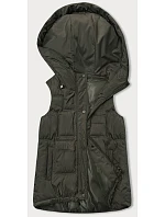 Dámska páperová vesta v khaki farbe (B8153-11)