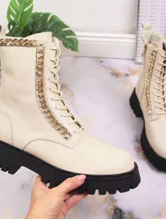 Zateplené kožené boty s  W model 17758345 - Artiker