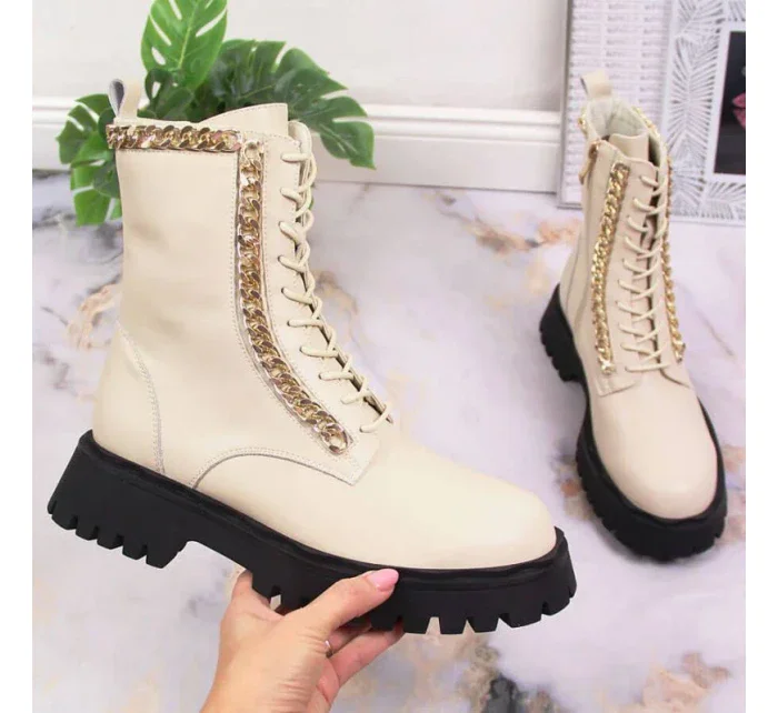 Zateplené kožené topánky s reťazou Artiker W HBH40 Zateplené kožené topánky s reťazou Artiker W HBH40