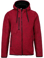 PA 365 Pánská pletená fleecová bunda s kapucí model 22423405 red melange - Kariban ProAct