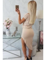 Sukienka asymetryczna beżowa Sukienka asymetryczna beżowa