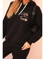 Dámska bavlnená súprava s potlačou čierna