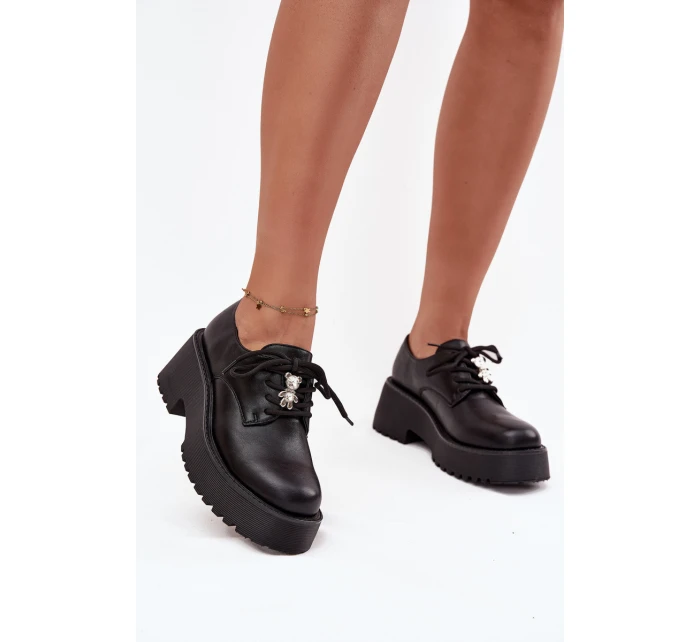 Dámské polobotky s přezkou ekokůže černé model 21714769 - Boto Dámské polobotky s přezkou ekokůže černé model 21714769 - Boto