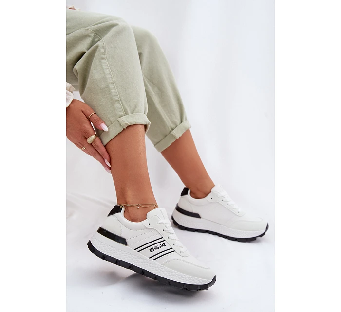 Dámské tenisky na platformě Big Star TT274882 Hi-Poly System Bílé Dámské tenisky na platformě Big Star TT274882 Hi-Poly System Bílé