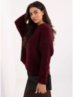 Sweter MI SW model 21749825 bordowy - FPrice Sweter MI SW model 21749825 bordowy - FPrice