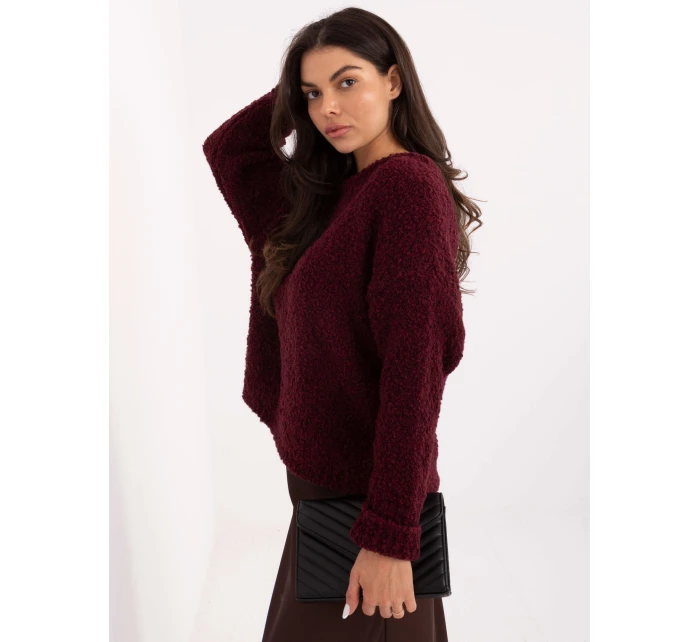 Sweter MI SW model 21749825 bordowy - FPrice Sweter MI SW model 21749825 bordowy - FPrice